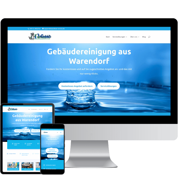 webdesign waschbär service reinigungsfirma warendorf kundenwebsite warendorf website erstellen lassen